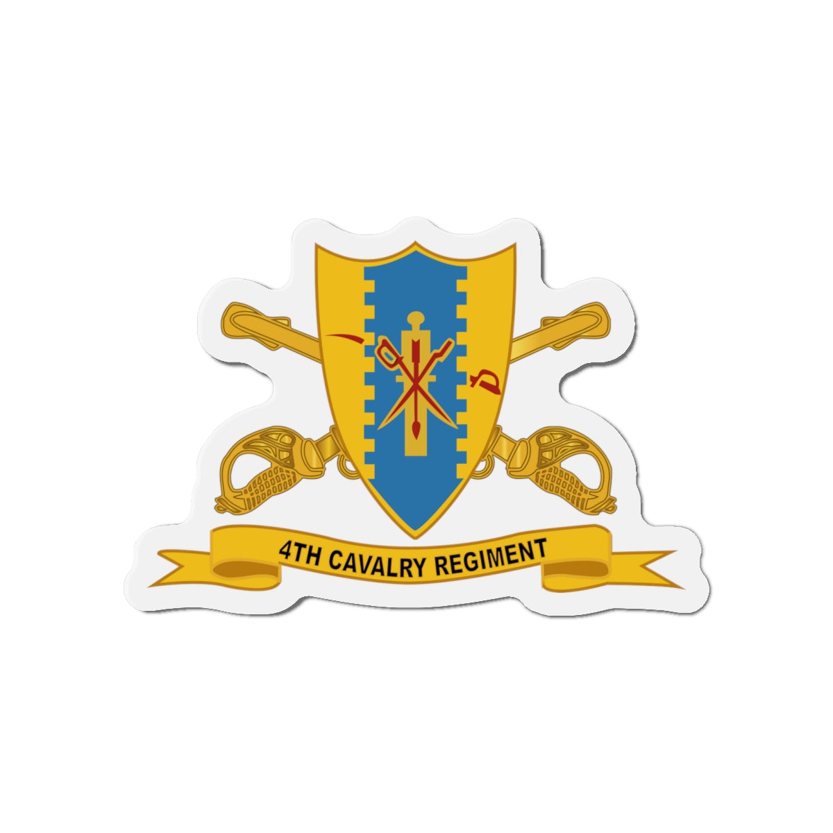 Die-Cut Magnets - 4th Cavalry Regiment w Br - Ribbon