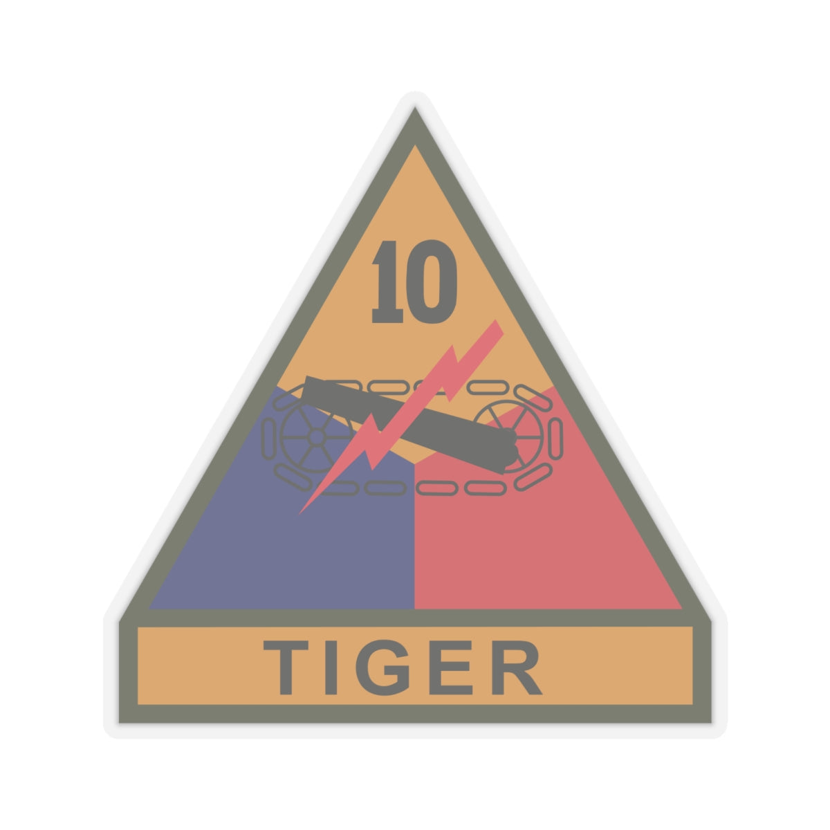 Kiss-Cut Stickers - SSI - 10th Armored Division w Name Tape X 300