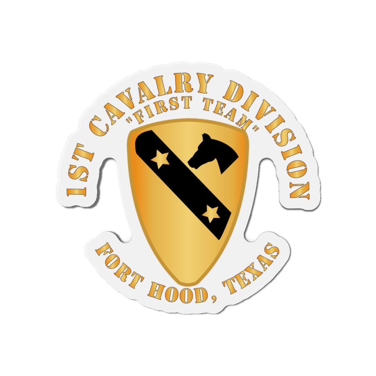 Die-Cut Magnets - Army - 1st Cavalry Division - DUI - Ft Hood, TX X 300