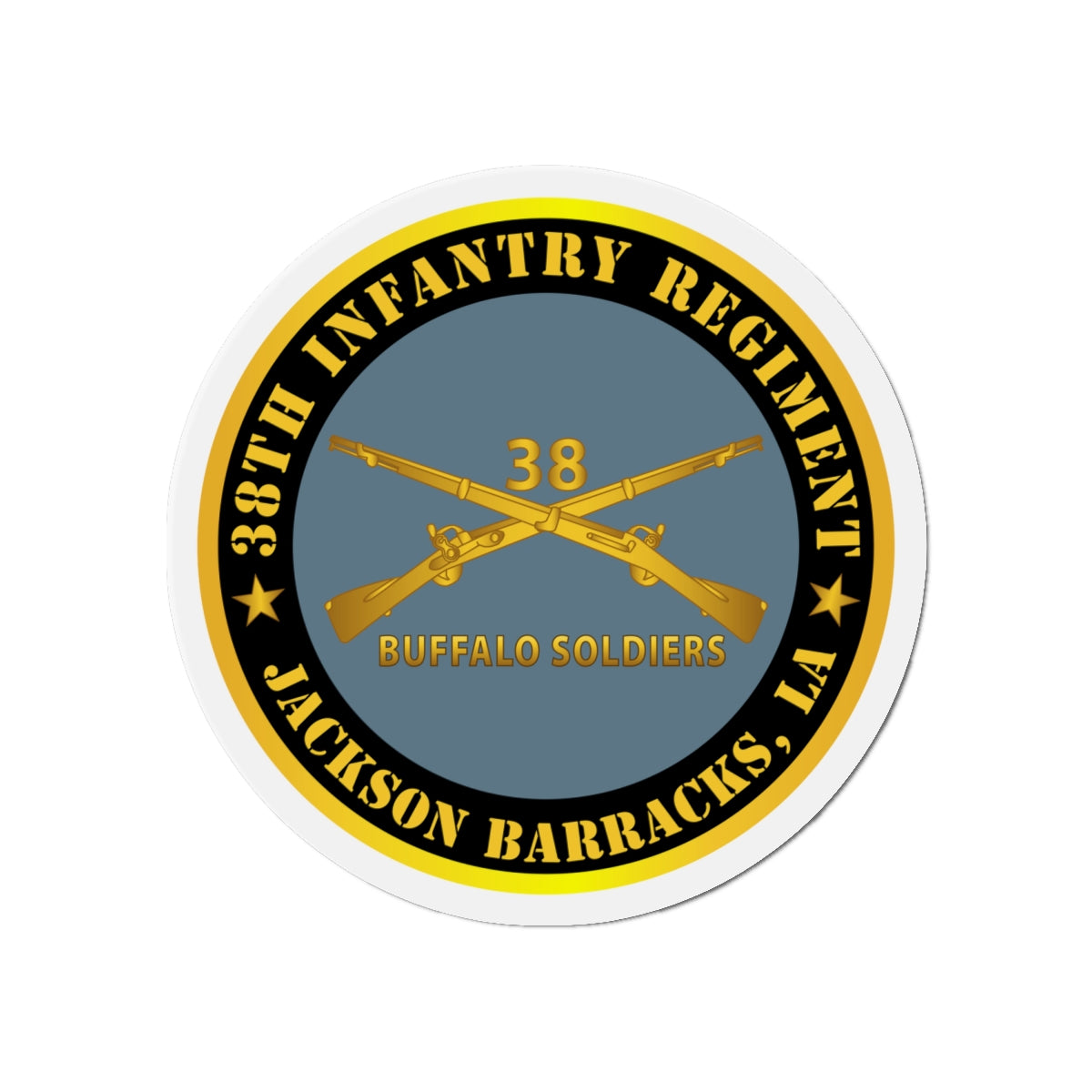 Die-Cut Magnets - 38th Infantry Regiment - Buffalo Soldiers - Jackson Barracks, LA w Inf Branch