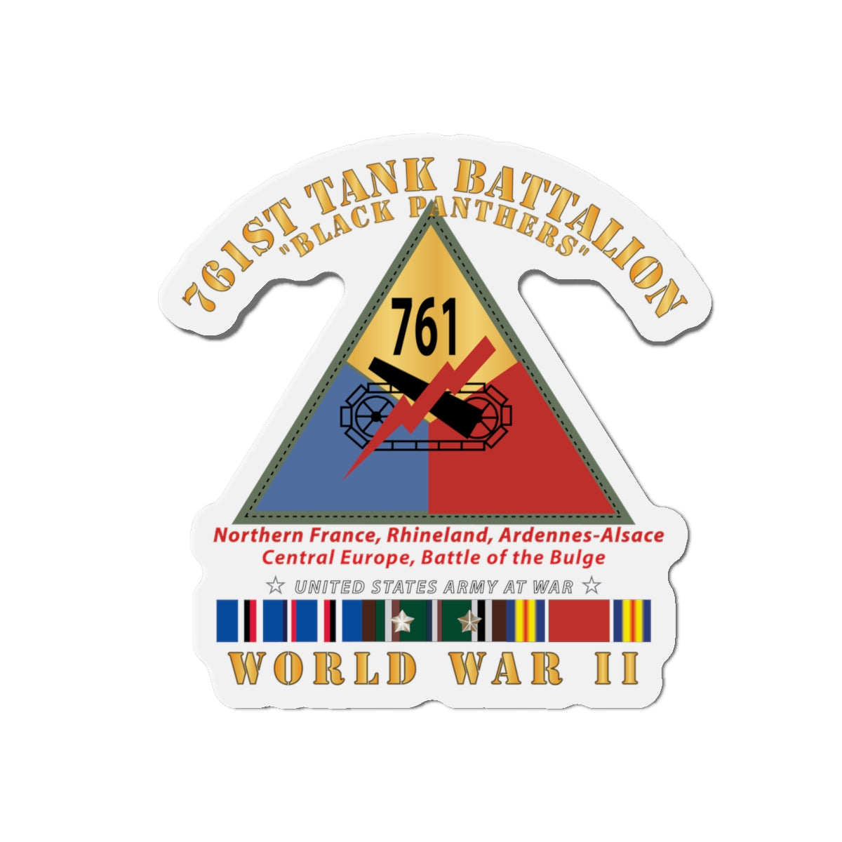 Die-Cut Magnets -SSI - Army - 761st Tank Battalion - Black Panthers - w SSI WWII EU SVC