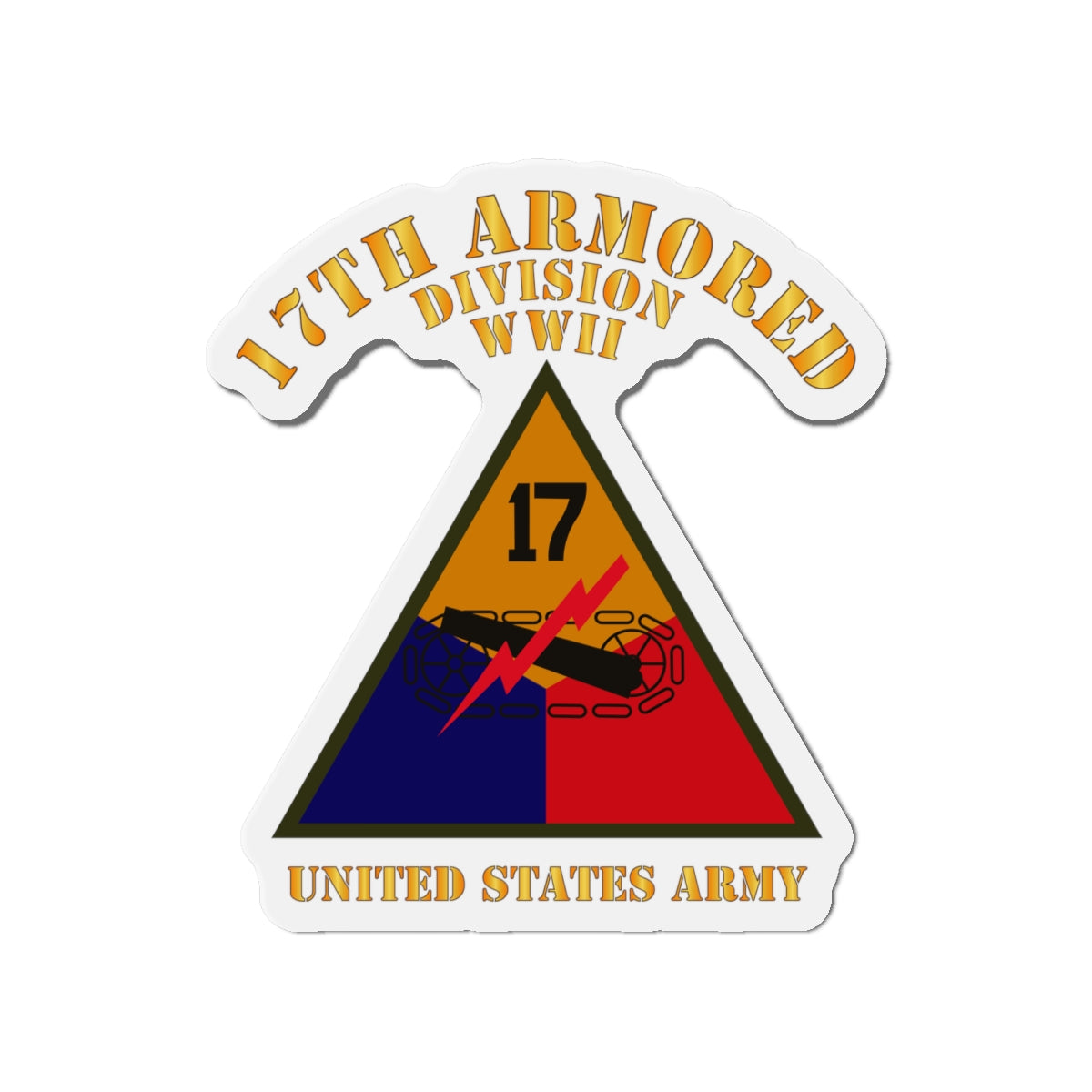 Die-Cut Magnets - Army - SSI - 17th Armored Division - WWII - US Army X 300