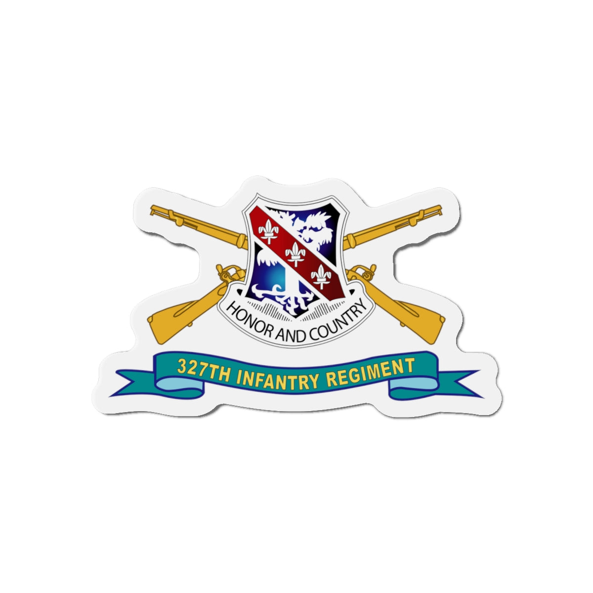 Die-Cut Magnets - 327th Infantry Regiment - DUI w Br - Ribbon X 300