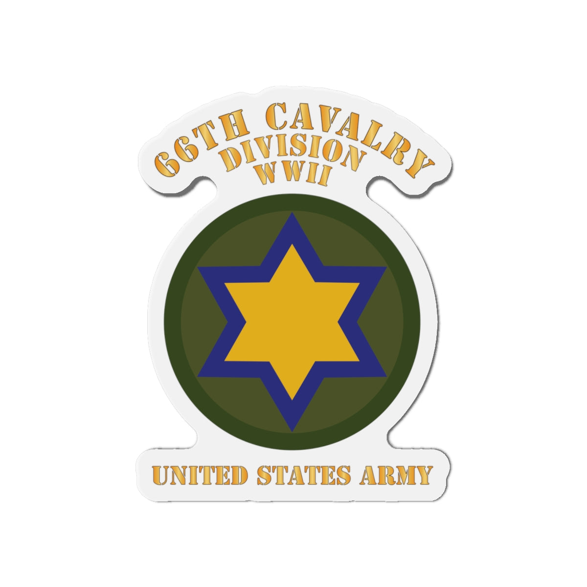 Die-Cut Magnets - Army - SSI - 66th Cavalry Division - WWII - US Army X 300