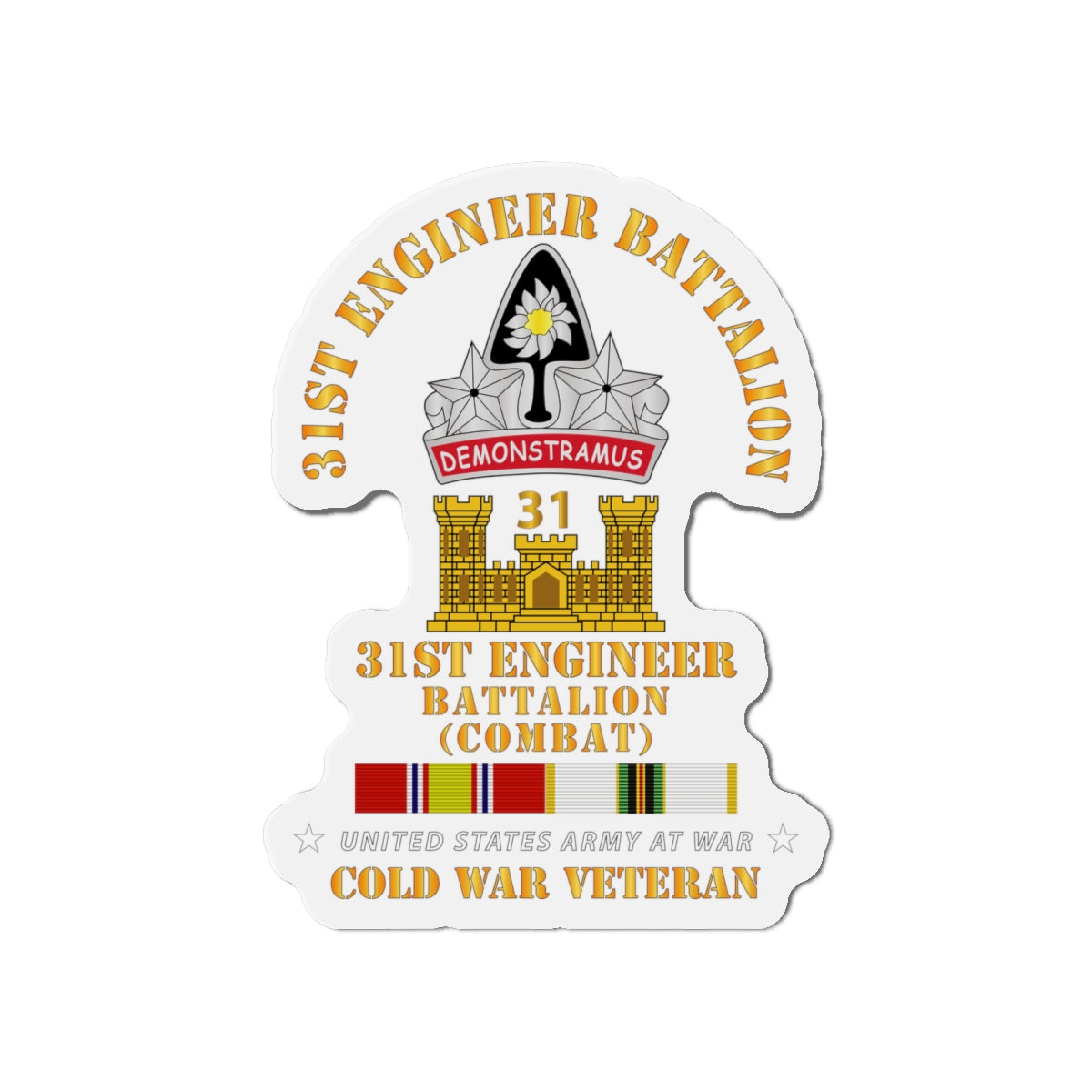 Die-Cut Magnets - Army - 31st Engineer Bn (Combat) w COLD SVC
