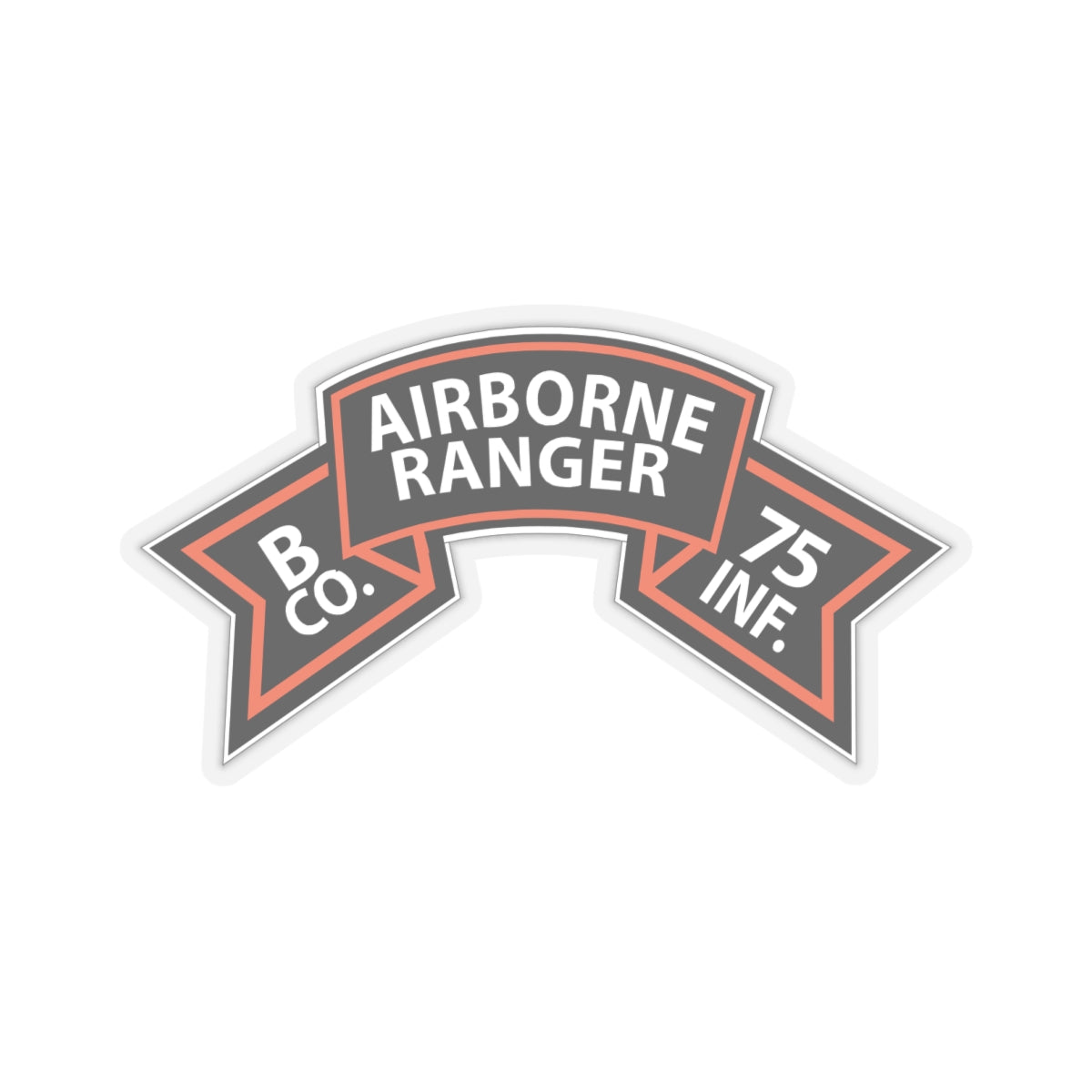 Kiss-Cut Stickers - SSI - B Co 75th Infantry (Ranger) Scroll X 300