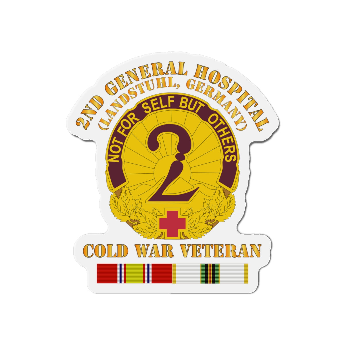 Die-Cut Magnets - Army - 2nd General Hospital - Landstuhl FRG - w COLD SVC