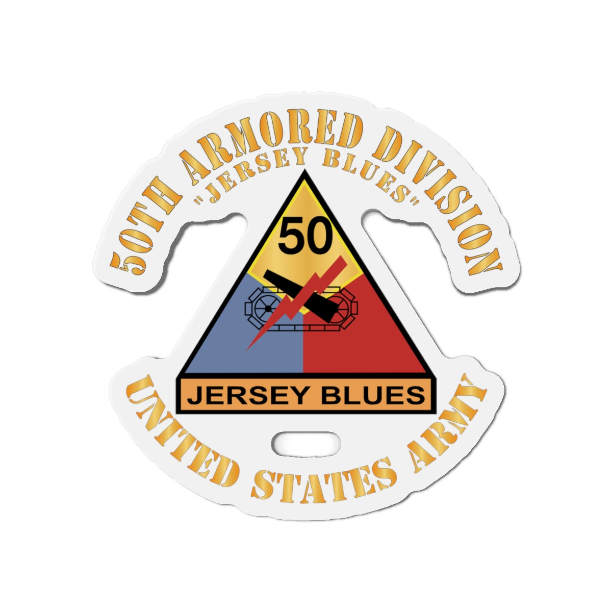 Die-Cut Magnets - Army - 50th Armored Division - SSI - Jersey Blues - Jersey Blues - US Army X 300