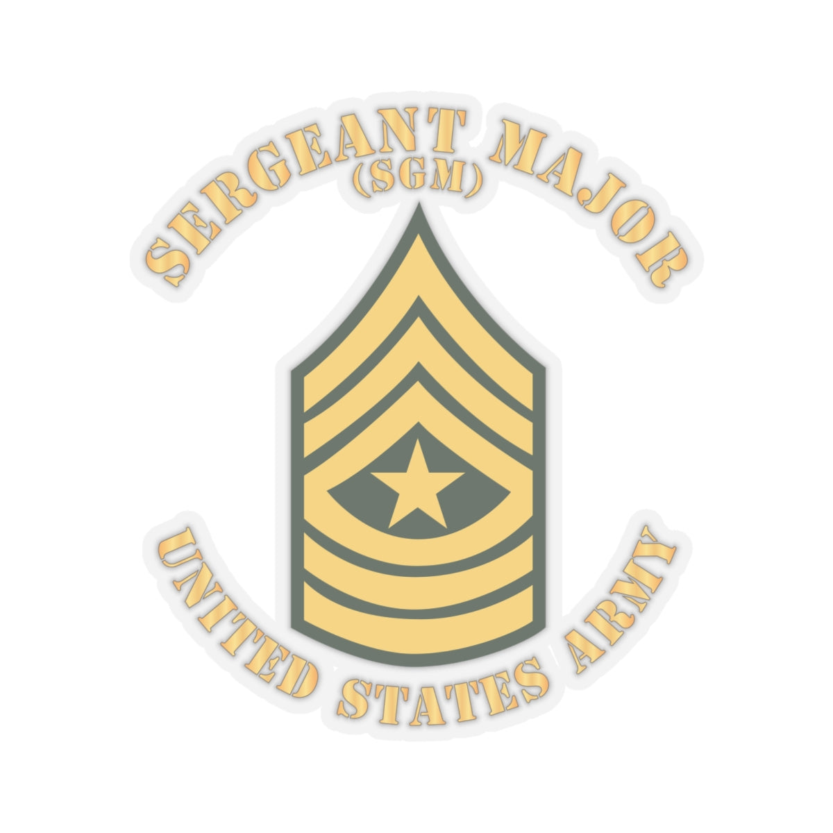 Kiss-Cut Stickers - Army - Sergeant Major - SGM - Flat X 300