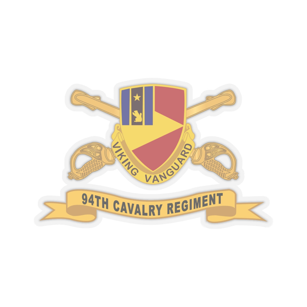 Kiss-Cut Stickers - Army - 94th Cavalry Regiment w Br - Ribbon X 300