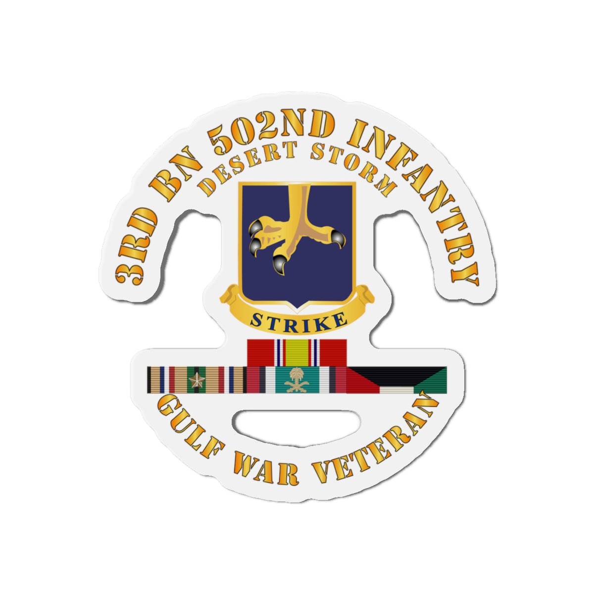 Die-Cut Magnets - 3rd Bn 502nd Infantry - Desert Storm w Svc