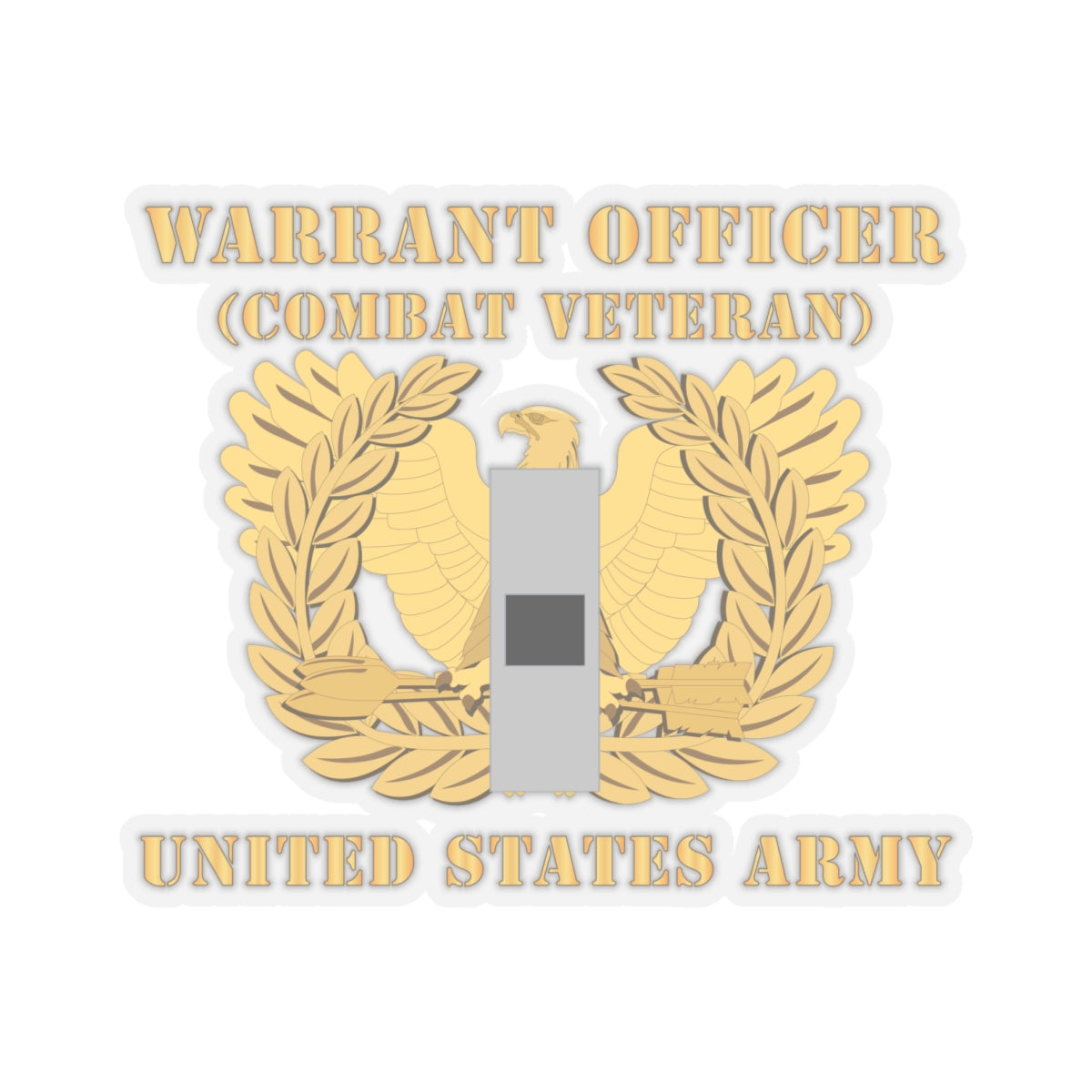 Kiss-Cut Stickers - Army - Warrant Officer - W01 - Combat Veteran - Flat - Eagle and Bar X 300