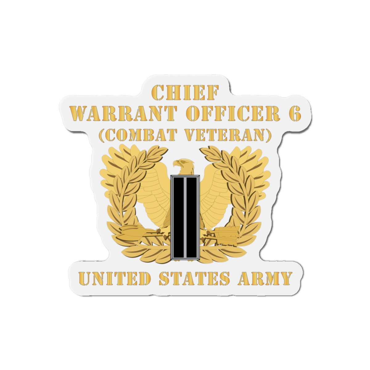 Die-Cut Magnets -SSI - Army - Chief Warrant Officer - CW06 - Combat Veteran - Flat - Eagle and Bar X 300