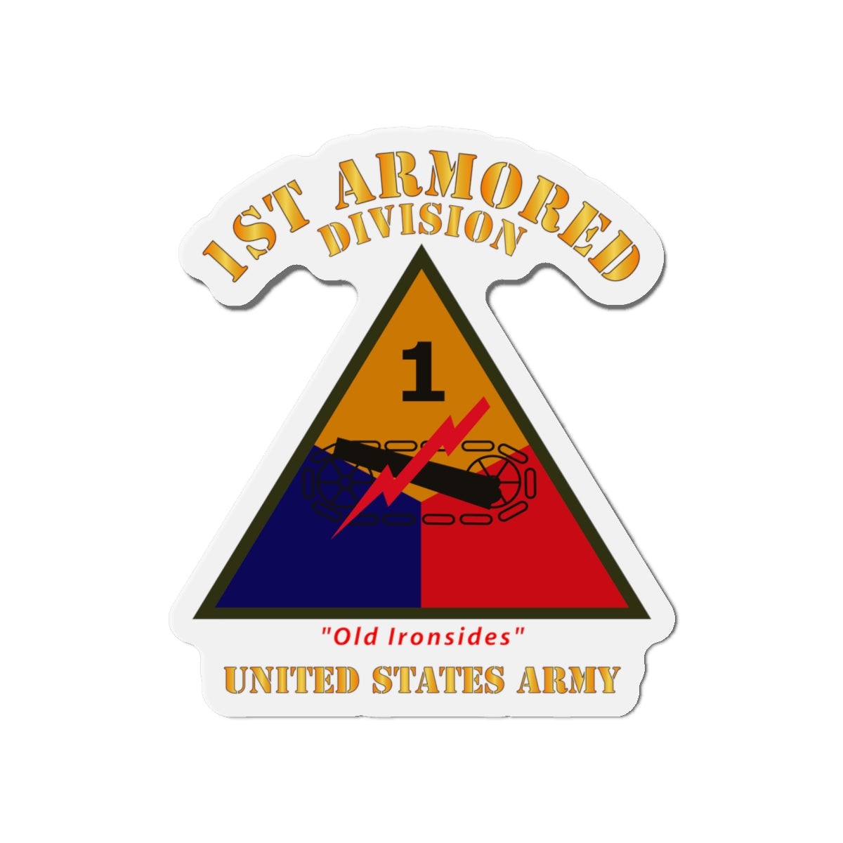 Die-Cut Magnets - Army - SSI - 1st Armored Division - Old Ironsides - US Army X 300