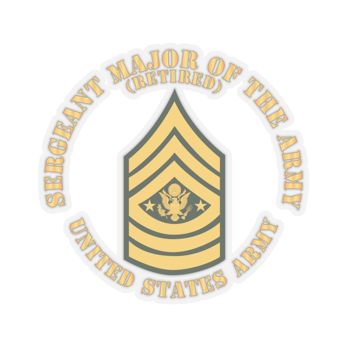 Kiss-Cut Stickers - Army - Sergeant Major of the Army - SMA - Retired - Flat X 300
