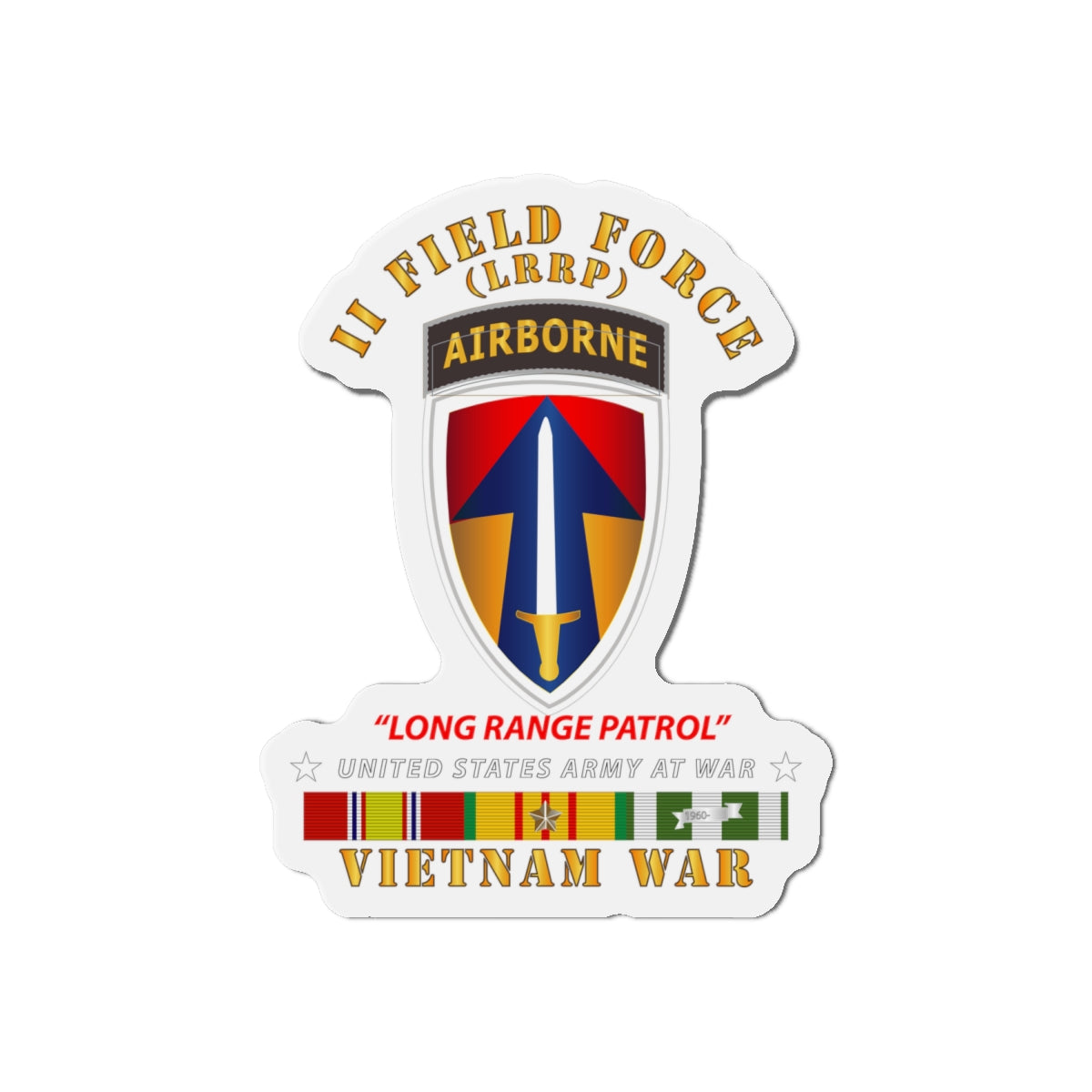 Die-Cut Magnets - II Field Force - Airborne Tab - LRP - Vietnam w VN SVC