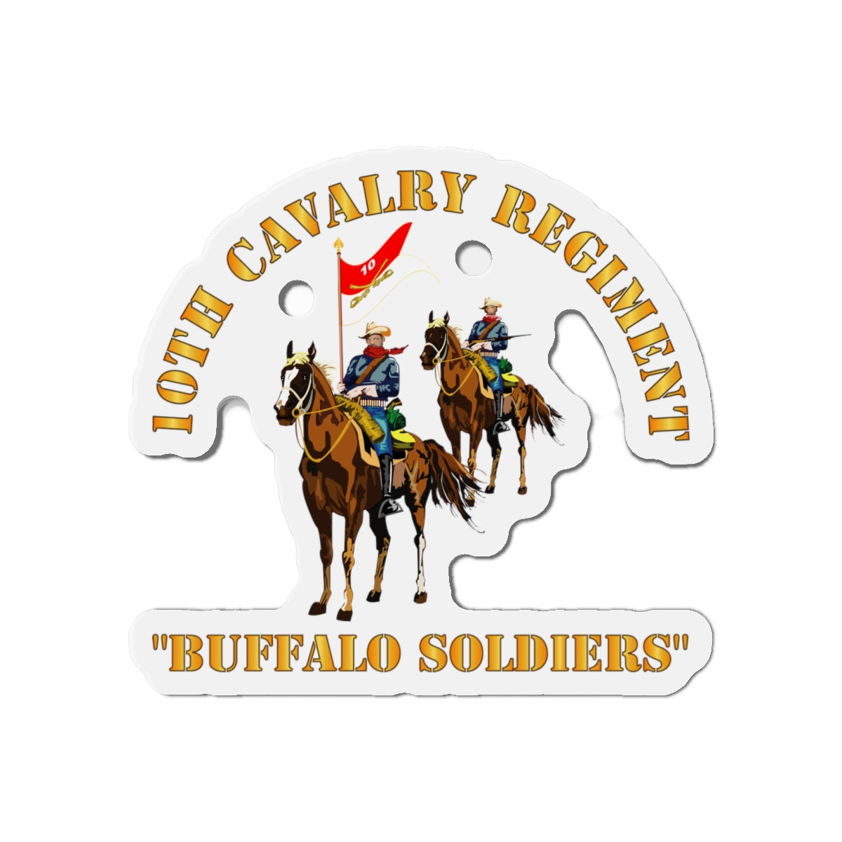 Die-Cut Magnets - 10th Cavalry Regiment w Cavalrymen - Buffalo Soldiers