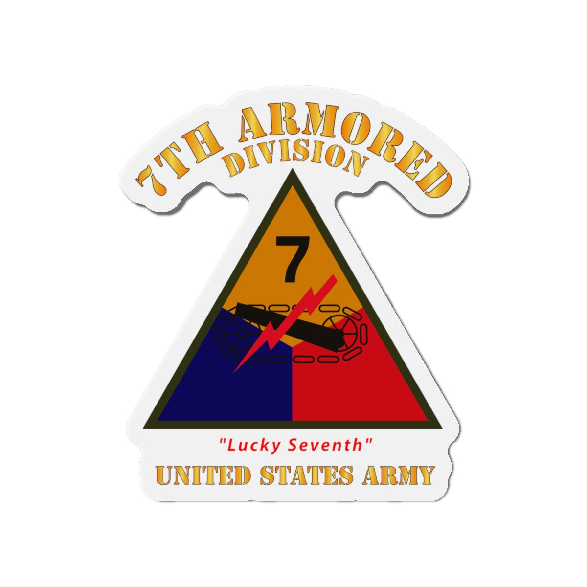 Die-Cut Magnets - Army - SSI - 7th Armored Division - Lucky Seventh - US Army X 300