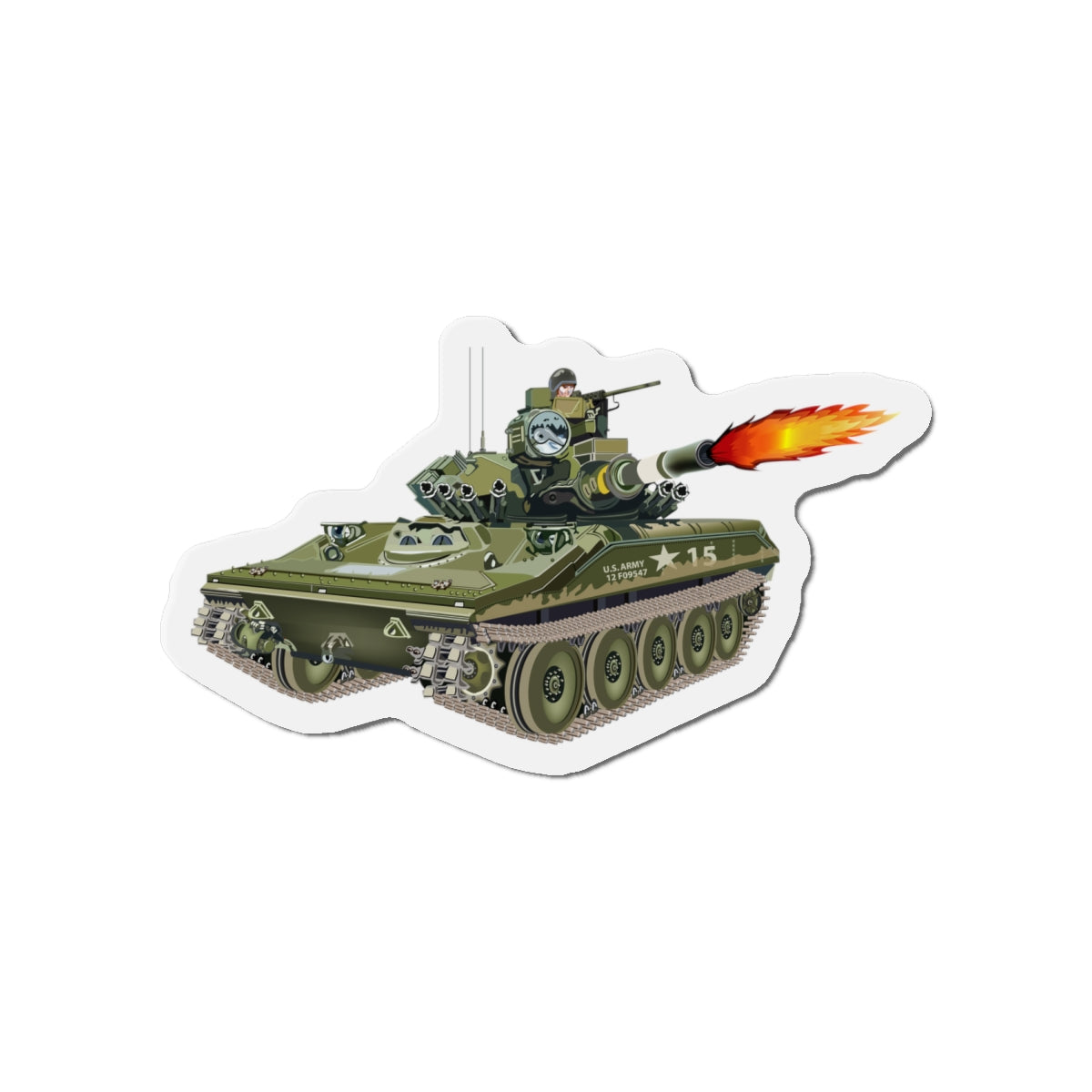 Die-Cut Magnets - Army - M551 Sheridan - Firing wo Txt
