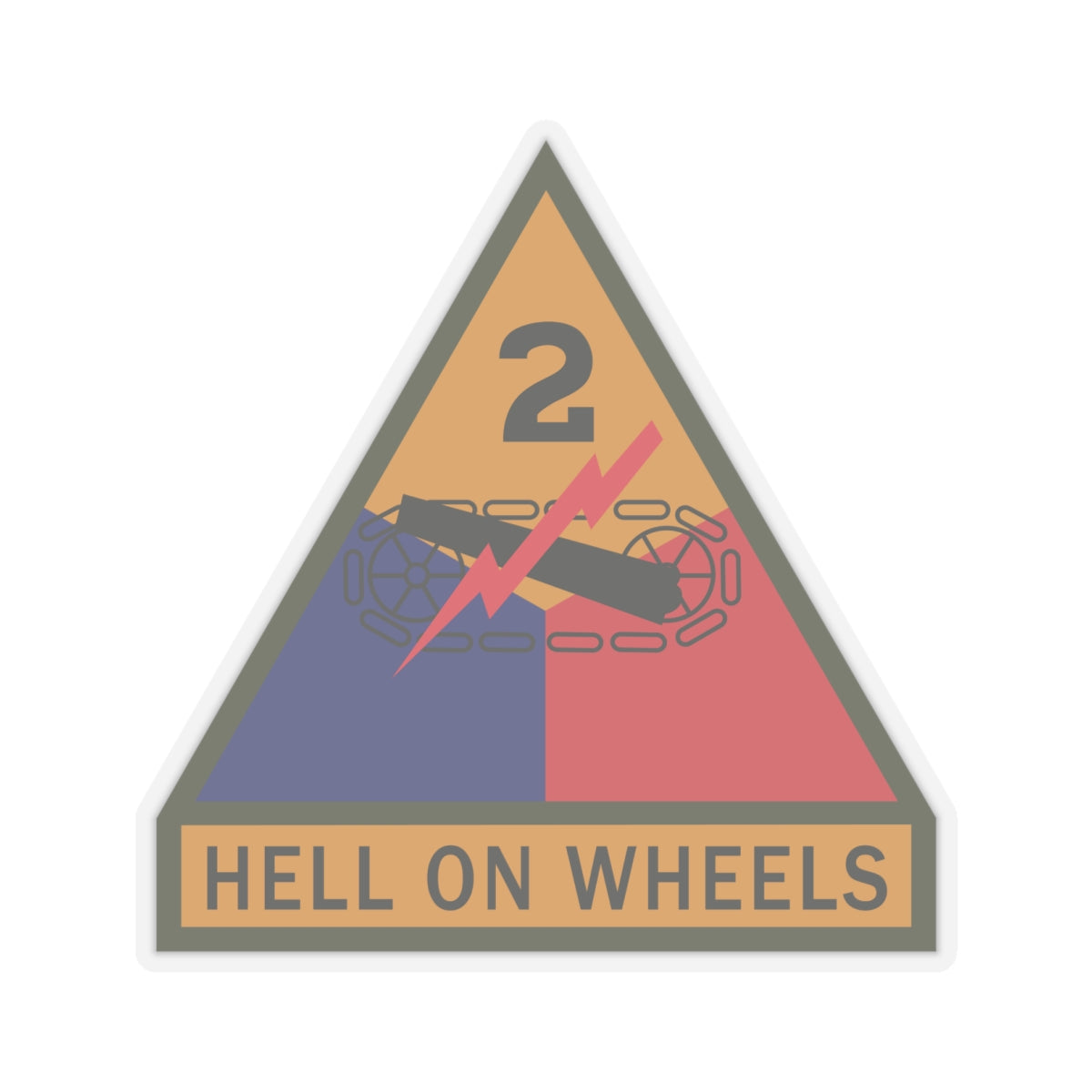 Kiss-Cut Stickers - SSI - 2nd Armored Division w Name Tape X 300