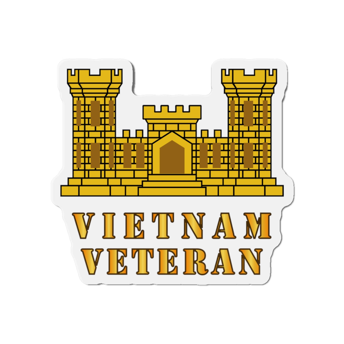 Die-Cut Magnets - Army - Engineer Branch - Vietnam Veteran