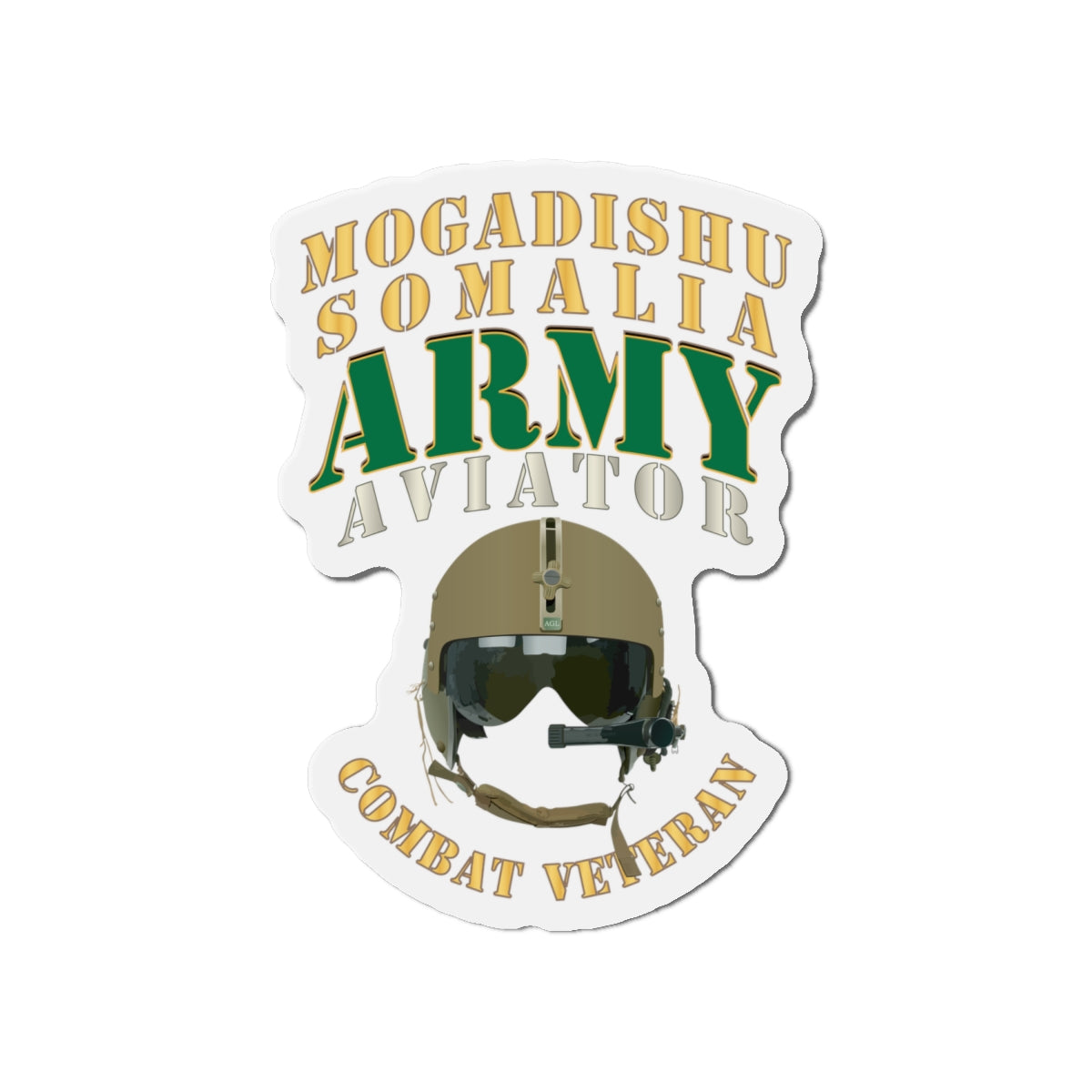 Die-Cut Magnets - Army - ARMY - Aviator - Mogadishu, Somalia- Combat Vet X 300