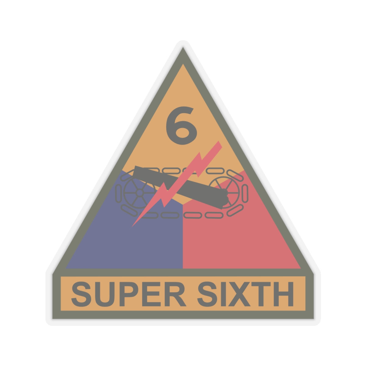 Kiss-Cut Stickers - SSI - 6th Armored Division w Name Tape X 300