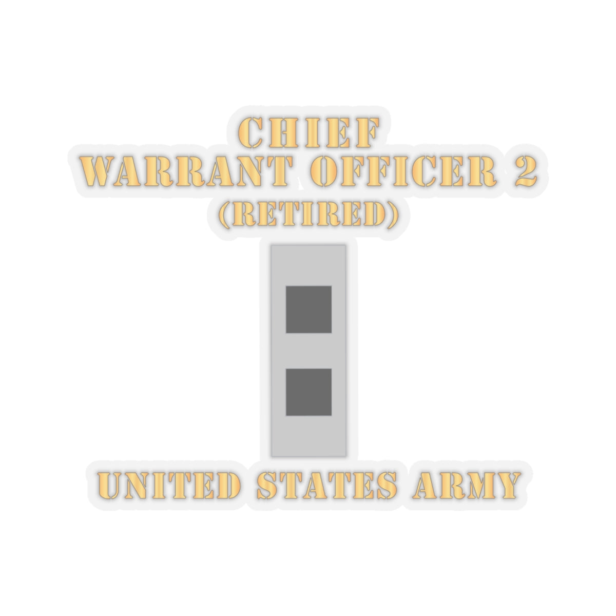 Kiss-Cut Stickers - Army - Chief Warrant Officer 2 - CW02 - Flat - Retired X 300