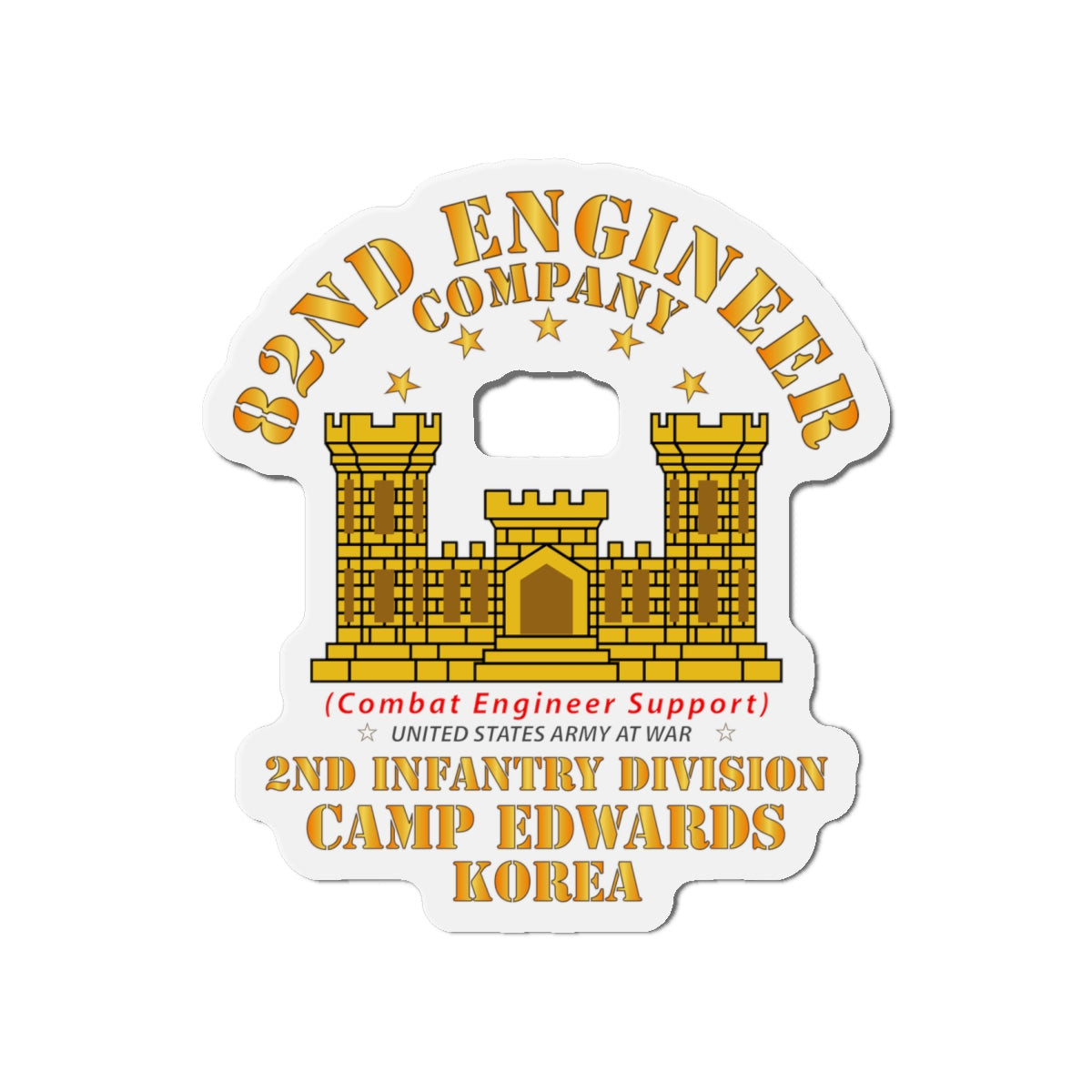 Die-Cut Magnets - Army - 82nd Engineer Company - Camp Edwards - Korea