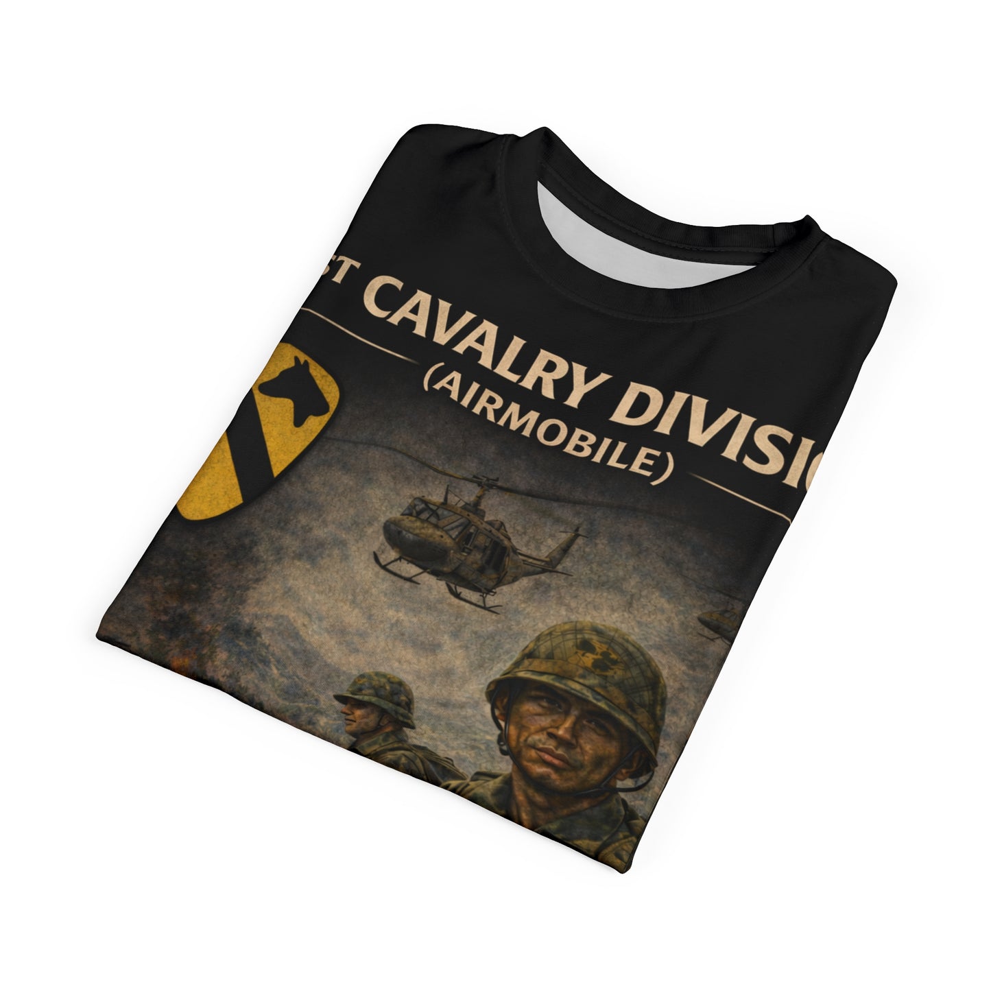 1st Cavalry Division - Airmobile, All-Over Print Tee - Vietnam - 1965 - 1972