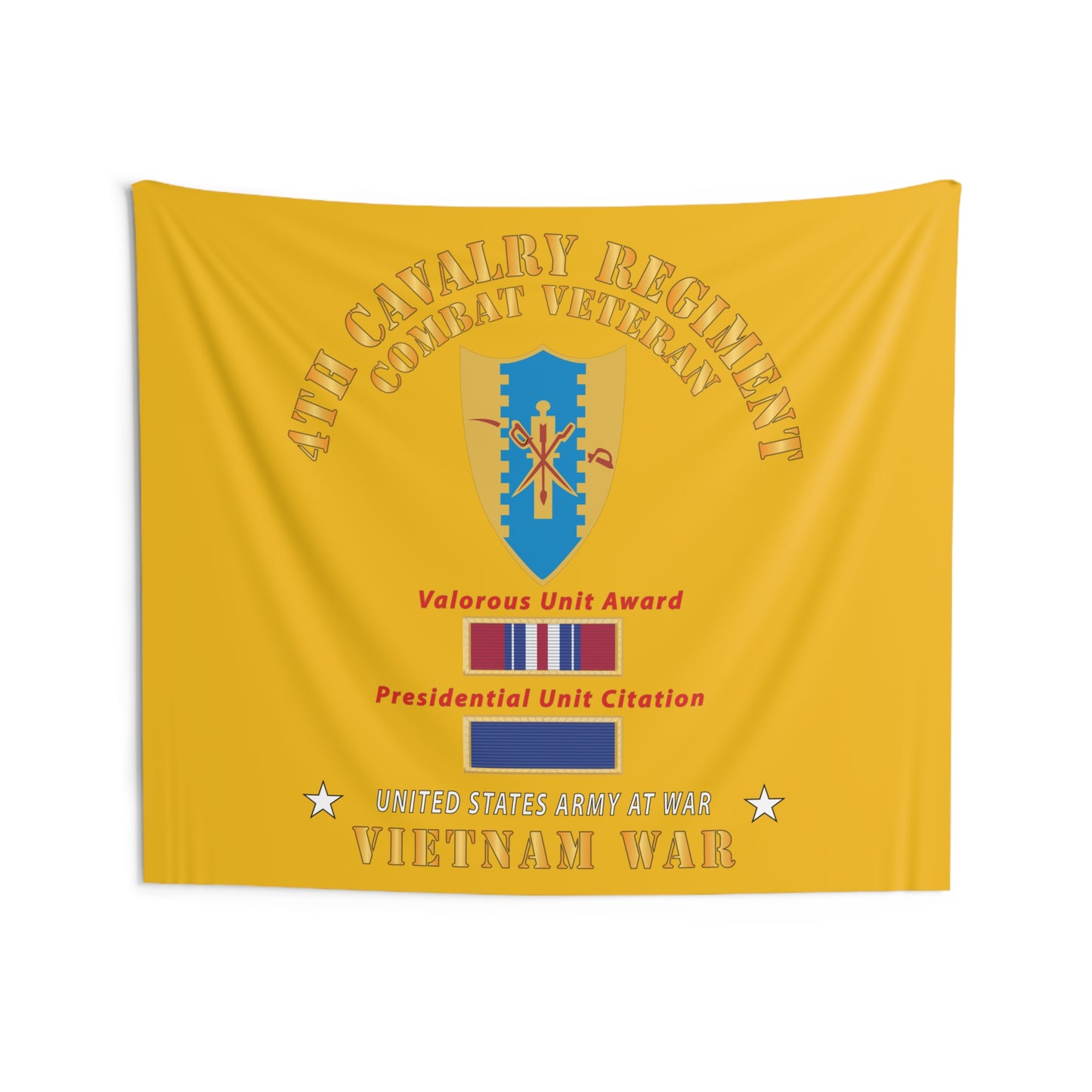 Indoor Wall Tapestry - Army - 4th Cavalry Regiment - Vietnam War w PUC and VUA X 300