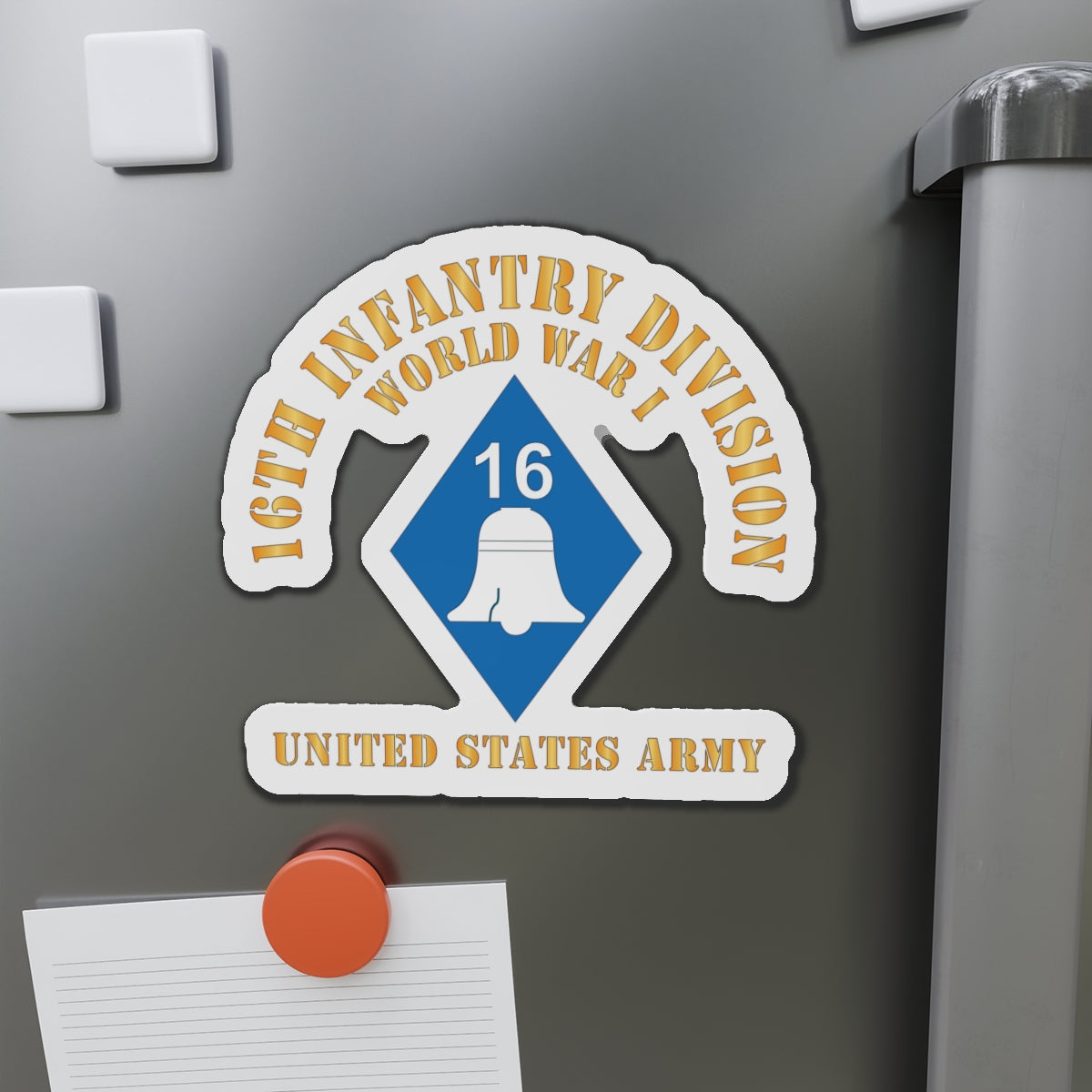 Die-Cut Magnets - Army - SSI - 16th Infantry Division - WWI - US Army X 300