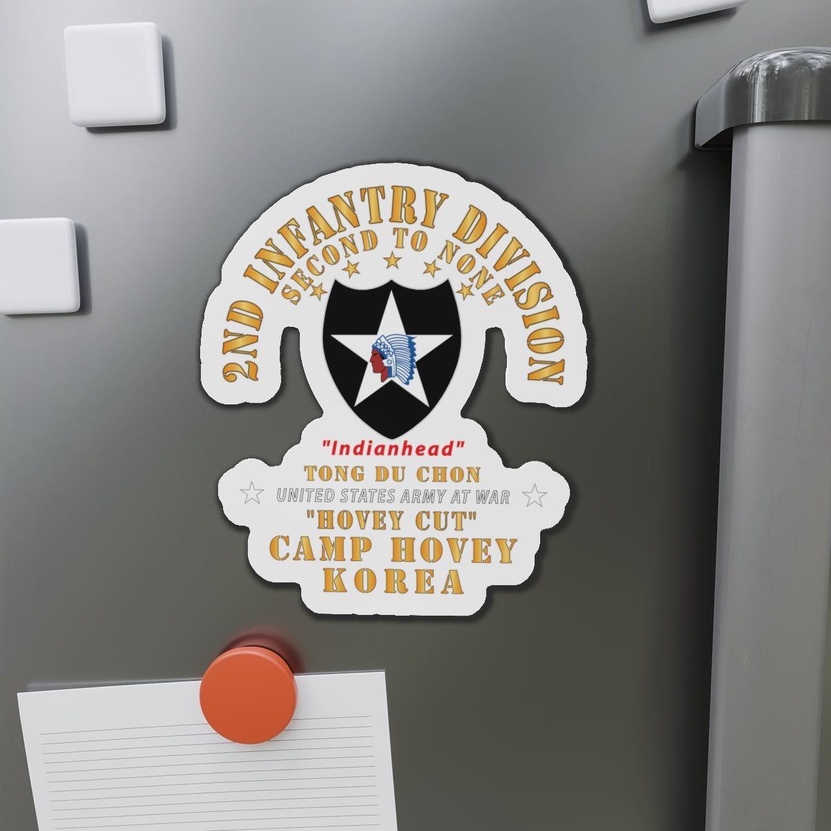 Die-Cut Magnets - Army - 2nd Infantry Div - Camp Hovey Korea - Hovey Cut - Tong Du Chon X 300