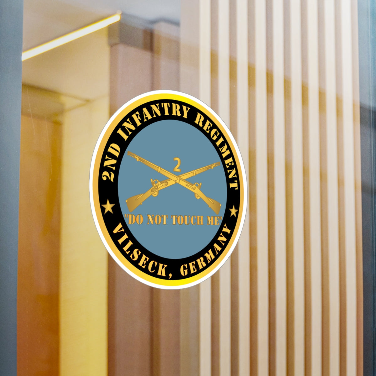 Kiss-Cut Vinyl Decals - Army - 2nd Infantry Regiment Branch - Do Not Touch Me - Vilseck, Germany X 300