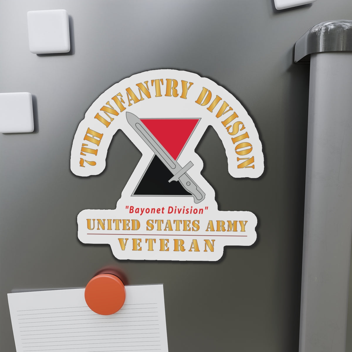 Die-Cut Magnets - Army - DUI - 7th Infantry Division - Bayonet Division - US Army Veteran X 300