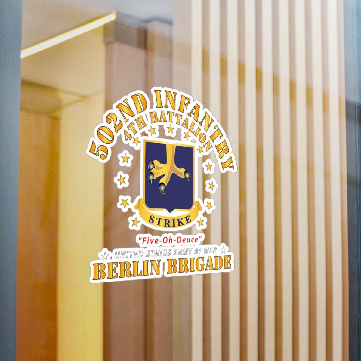 Kiss-Cut Vinyl Decals - Army - 4th Battalion 502nd Infantry - Berlin Brigade X 300