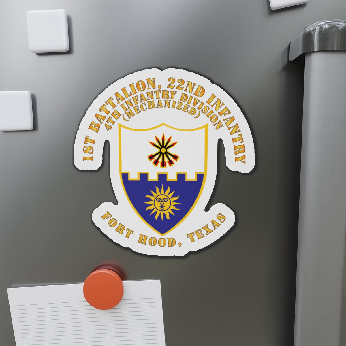 Die-Cut Magnets - Army - 1st Bn 22nd Infantry - 4th ID Mech - Ft Hood Tx