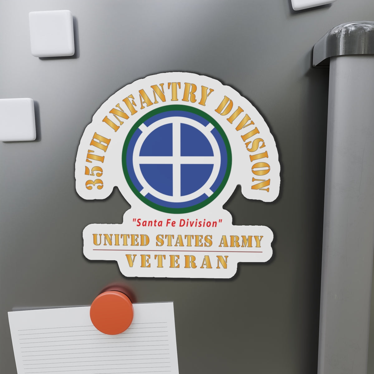 Die-Cut Magnets - Army - SSI - 35th Infantry Division - Santa Fe Division - US Army Veteran X 300