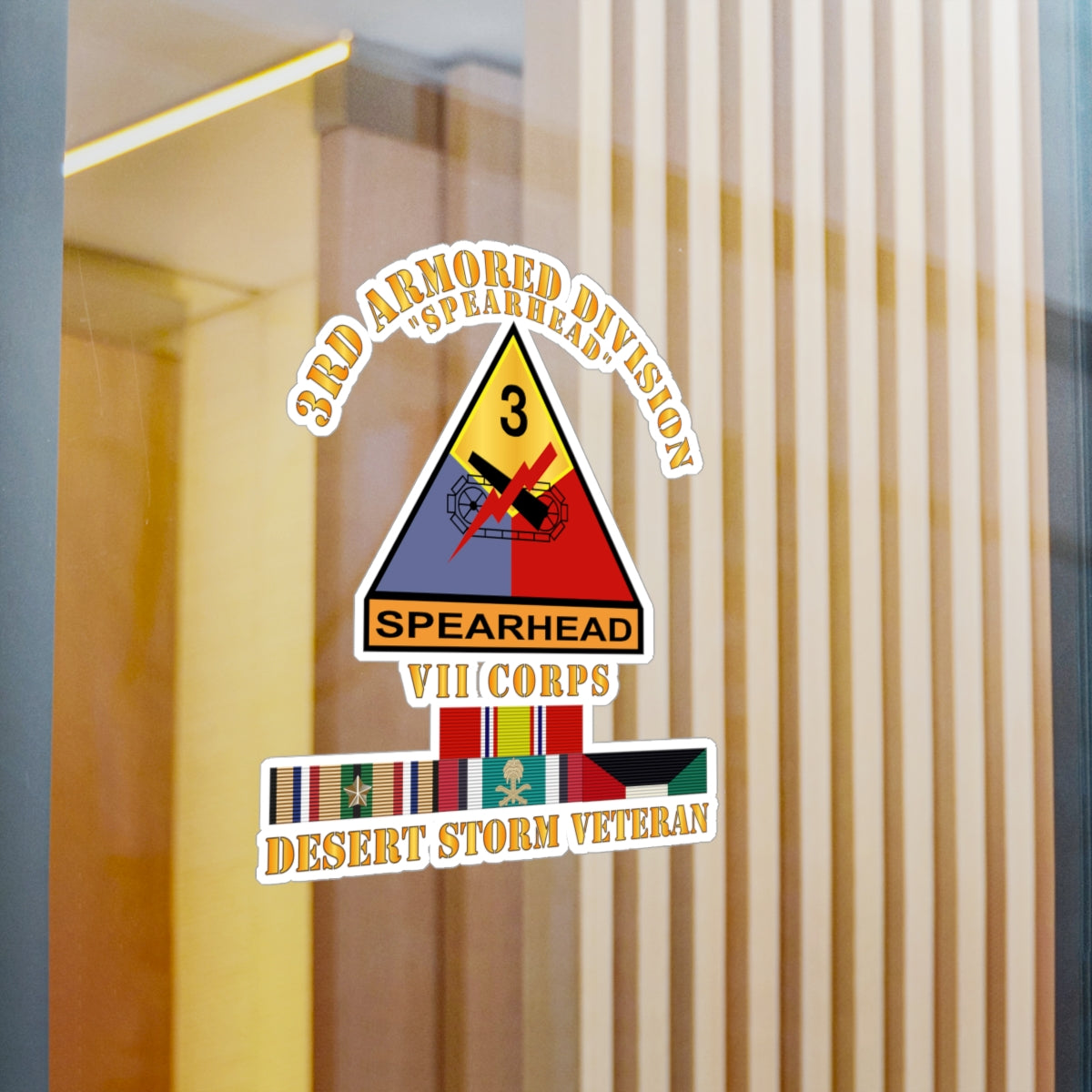 Kiss-Cut Vinyl Decals - Army - 3rd Armored Div - VII Corps - Desert Storm Veteran