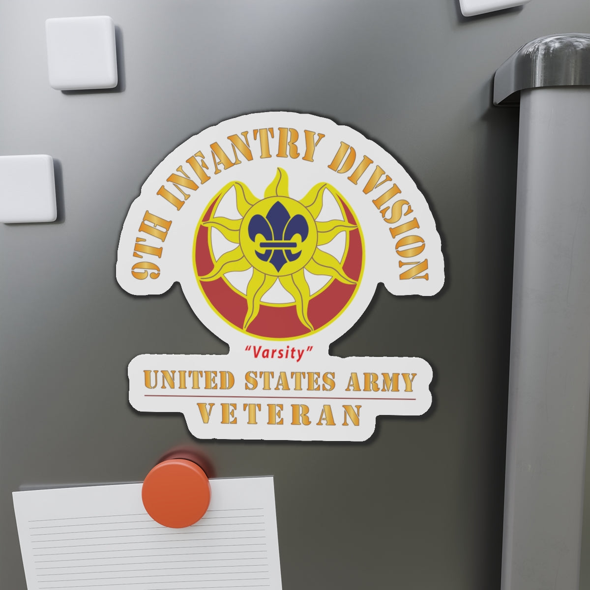 Die-Cut Magnets - Army - DUI - 9th Infantry Division - Varsity - US Army Veteran X 300