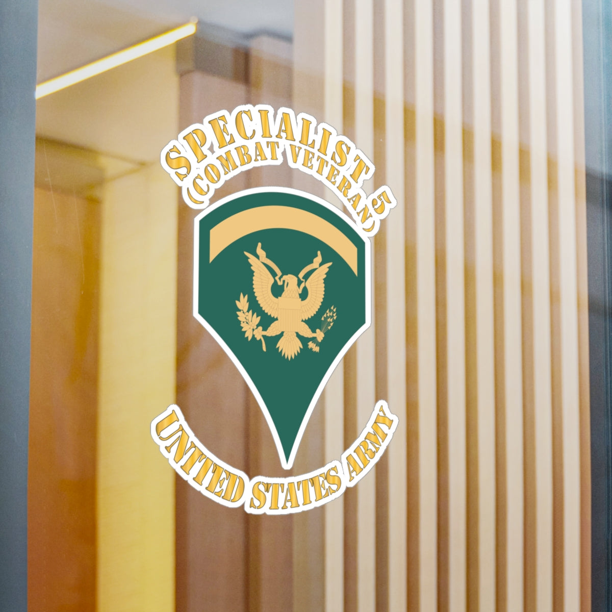 Kiss-Cut Vinyl Decals - Army - Enlisted - SPEC 5 - Specialist 5 - Std - Combat Veteran X 300