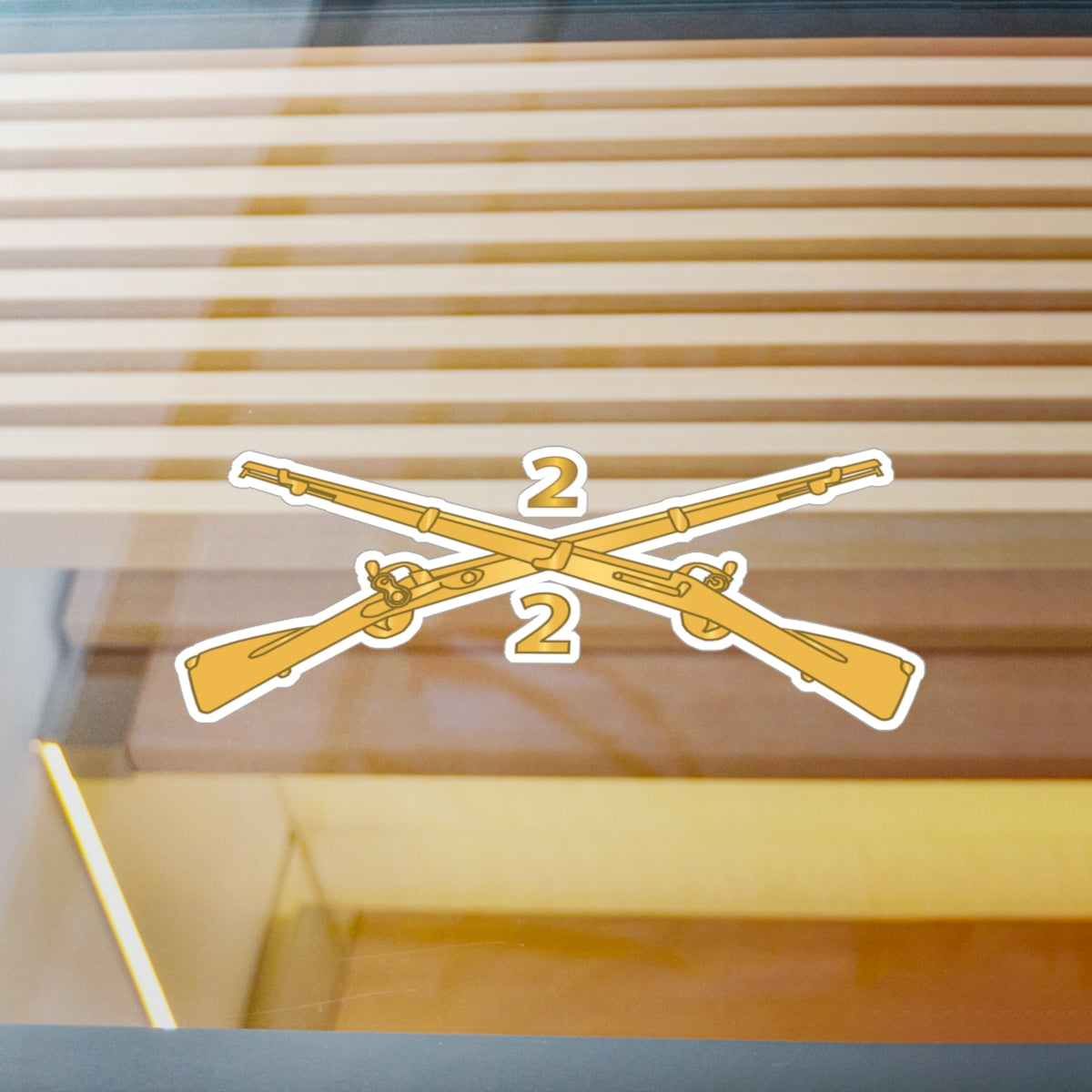 Kiss-Cut Vinyl Decals - Army - 2nd Battalion, 2nd Infantry Regiment Branch - wo Txt X 300