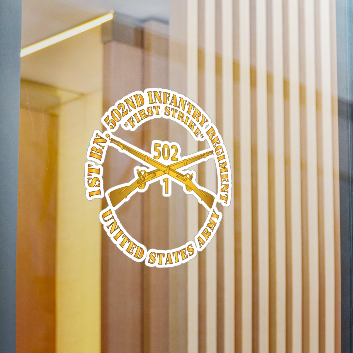 Kiss-Cut Vinyl Decals - Army - 1st Bn 502nd Infantry Regt - First Strike - Infantry Br