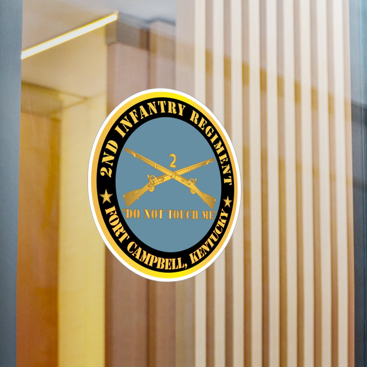 Kiss-Cut Vinyl Decals - Army - 2nd Infantry Regiment Branch - Do Not Touch Me - Fort Campbell, KY X 300