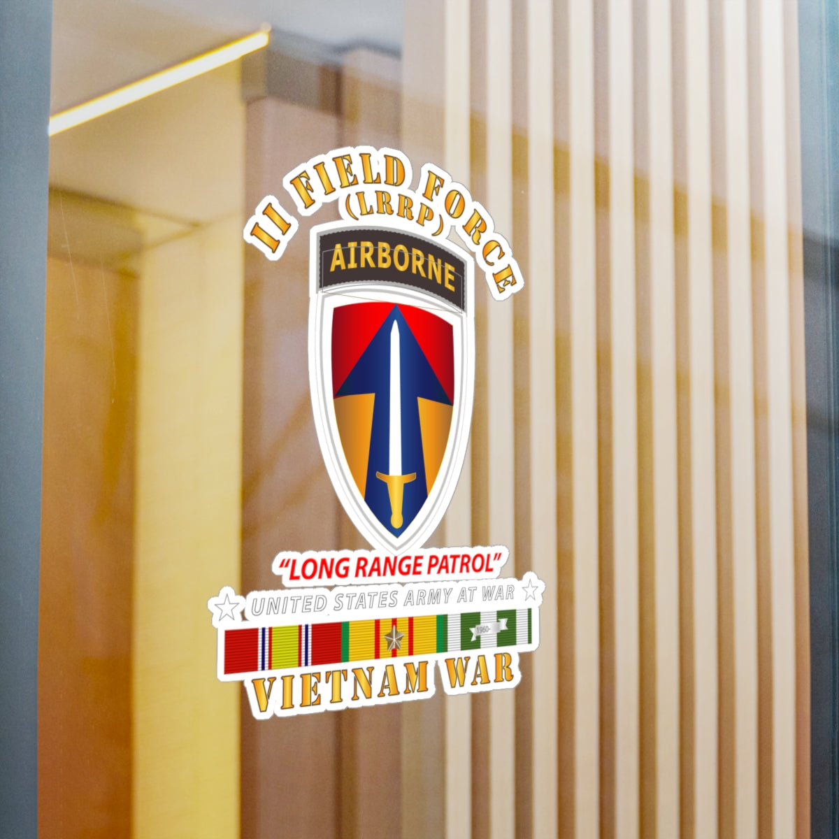 Kiss-Cut Vinyl Decals - Army - II Field Force - Airborne Tab - LRP - Vietnam w VN SVC