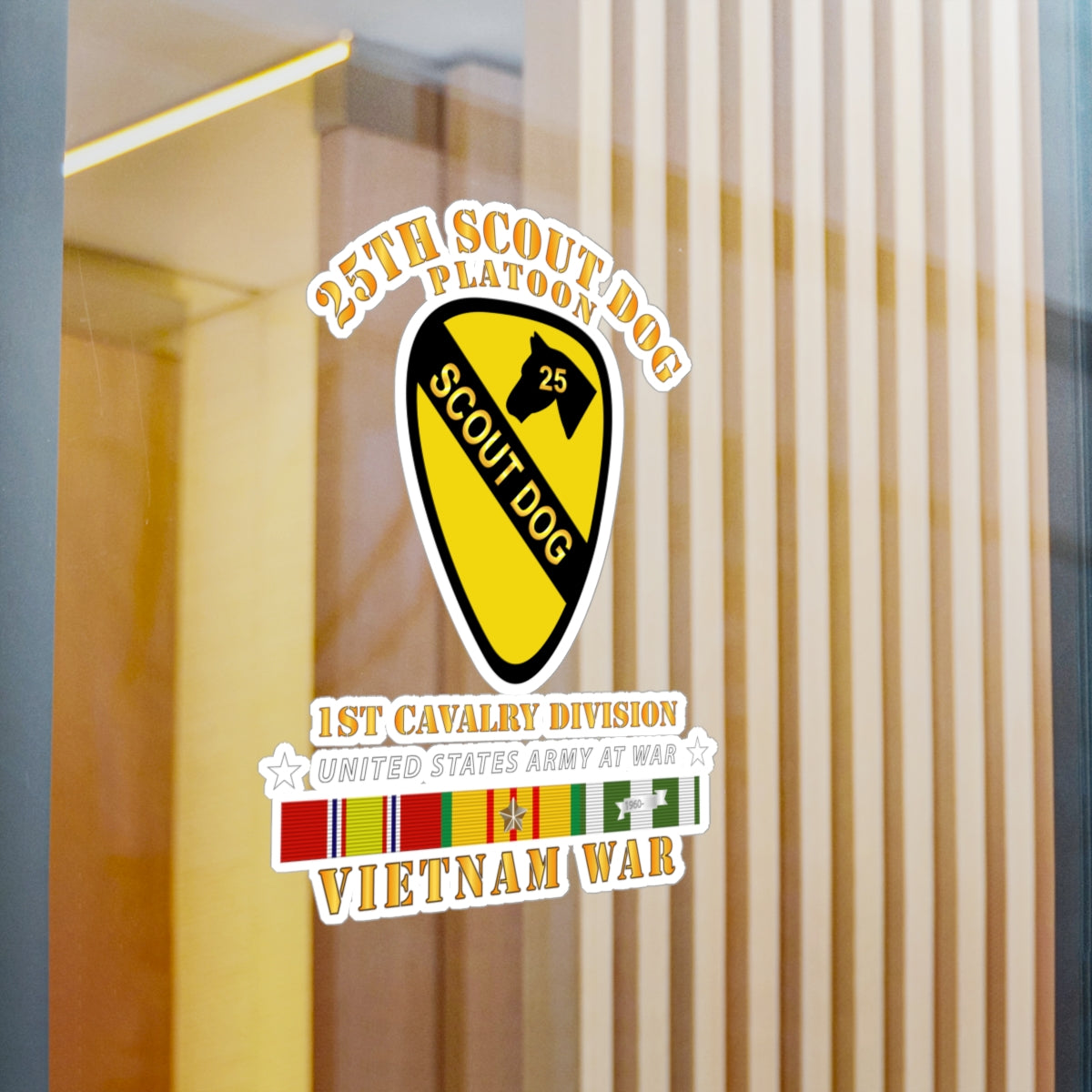 Kiss-Cut Vinyl Decals - Army - 25th Scout Dog Platoon 1st Cav - VN SVC