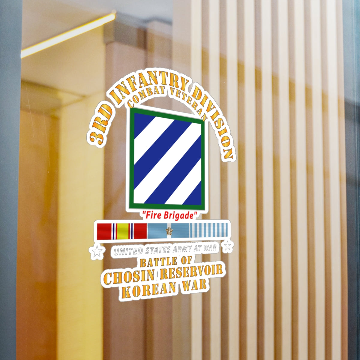 Kiss-Cut Vinyl Decals - Army - 3rd ID - Battle Chosin Reservoir w KOREA War SVC