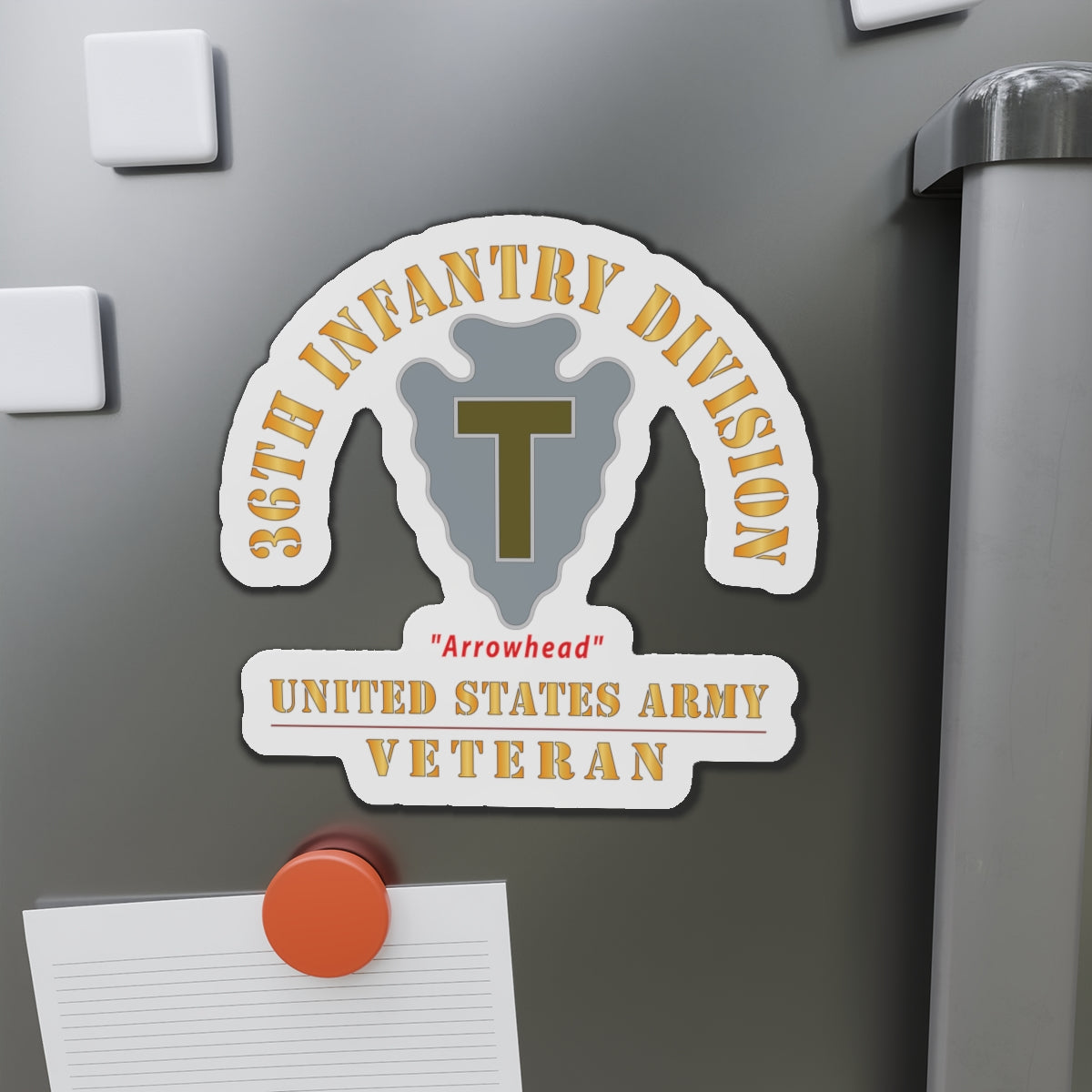 Die-Cut Magnets - Army - DUI - 36th Infantry Division - Arrowhead - US Army Veteran X 300
