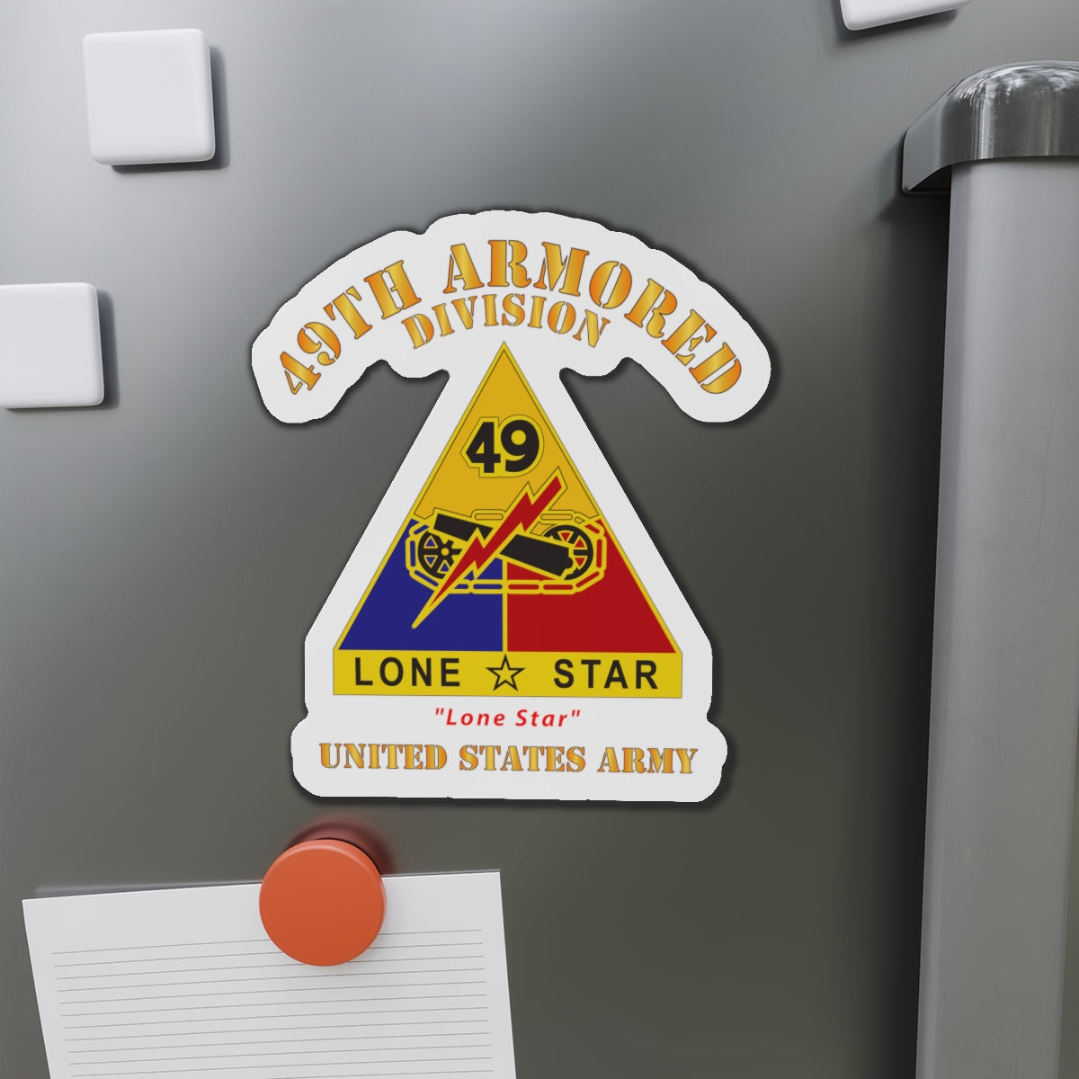 Die-Cut Magnets - Army - DUI - 49th Armored Division - Lone Star - US Army X 300