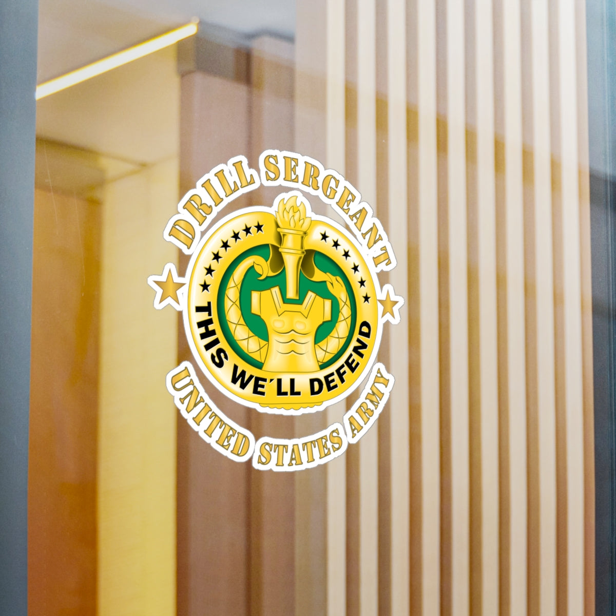 Kiss-Cut Vinyl Decals - Army - Drill Sgt Badge - United States Army X 300